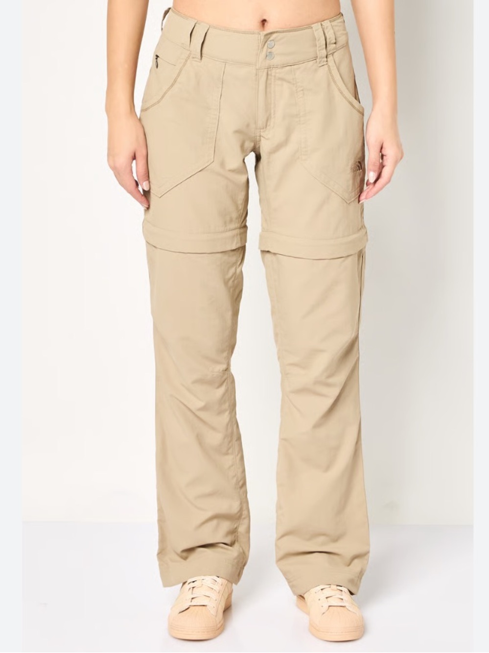 North Face Convertible Pants Tan Sz 4 Long Excellent Condition